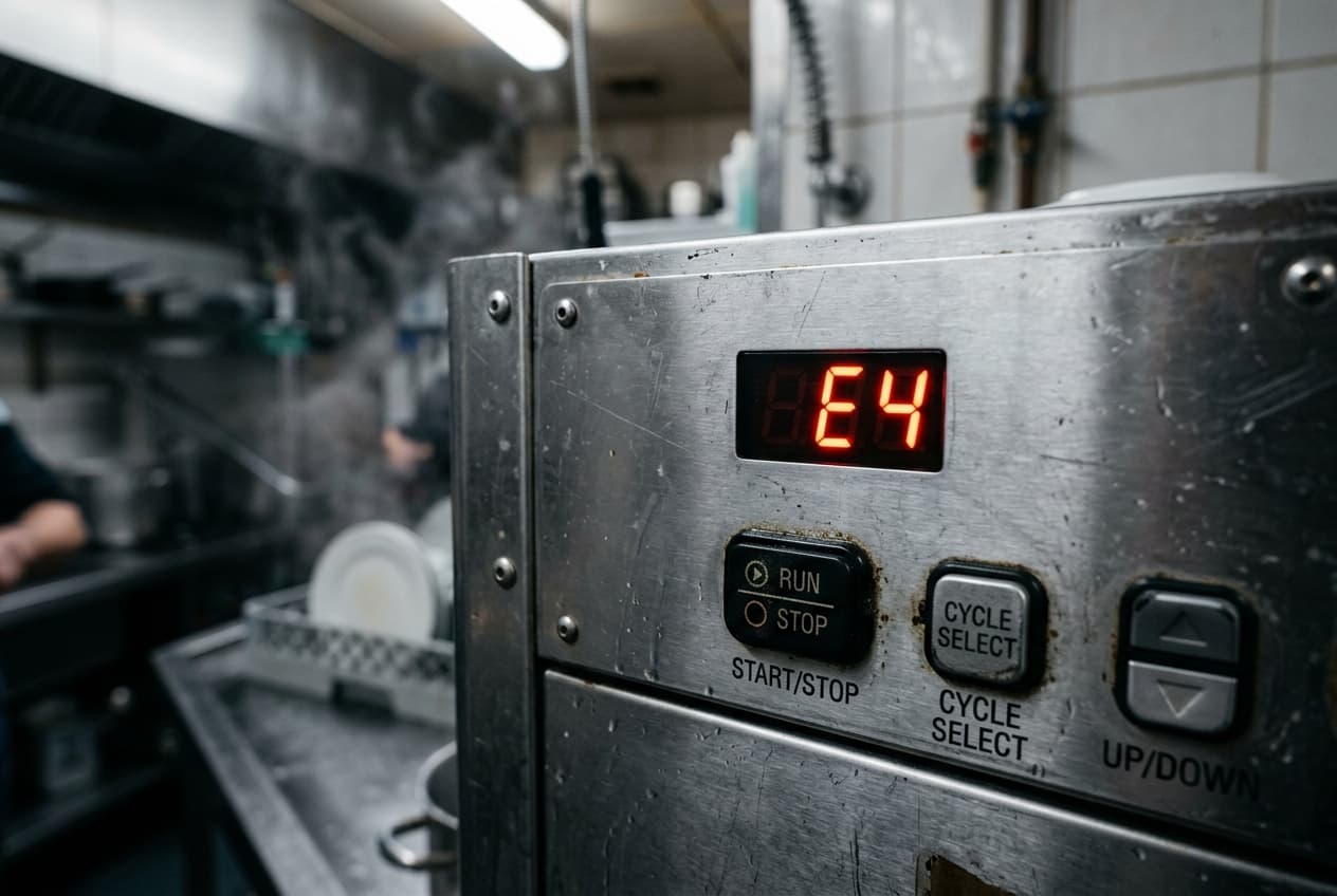 Hobart commercial dishwasher display in a New York City kitchen