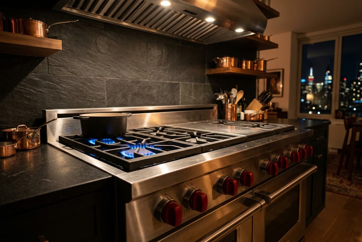Viking gas range in a New York City kitchen