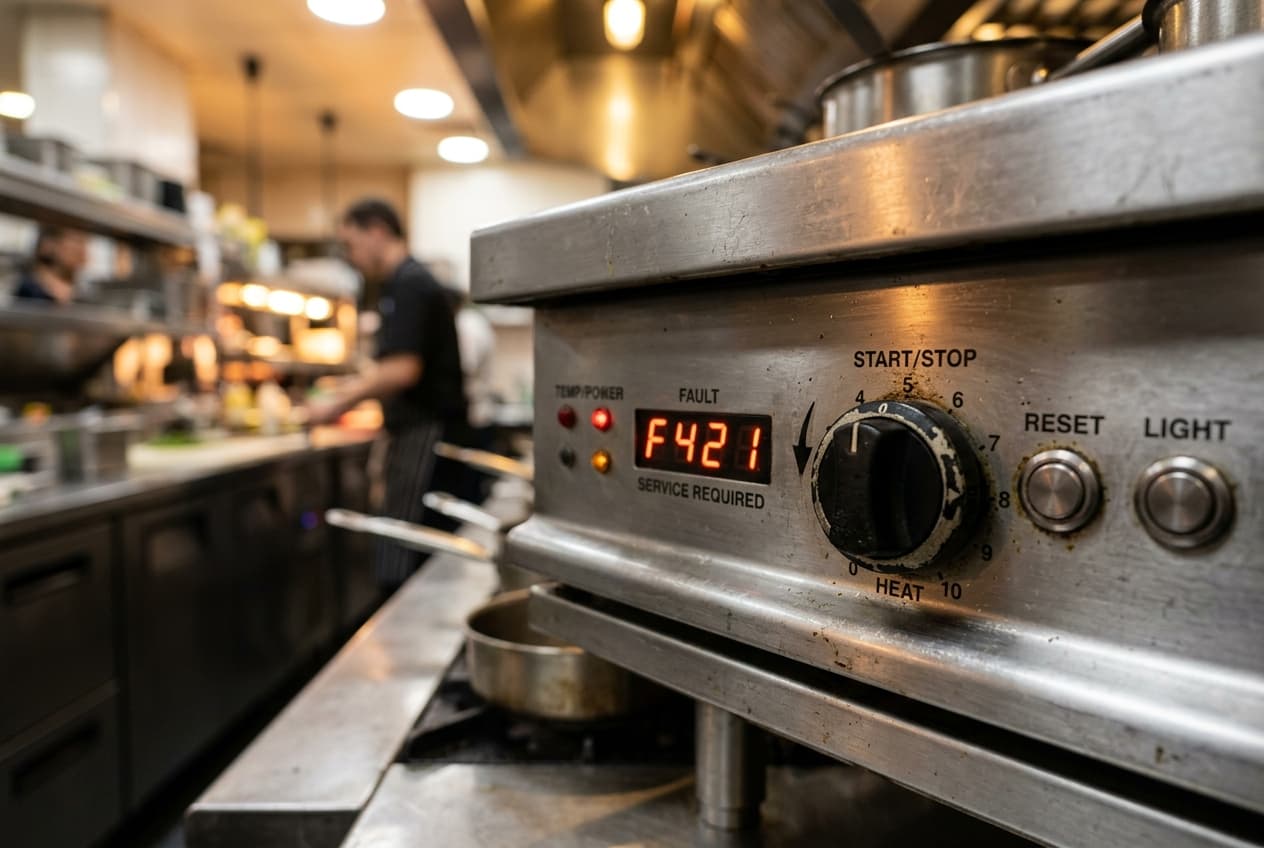 Vulcan commercial oven control display in a New York City kitchen